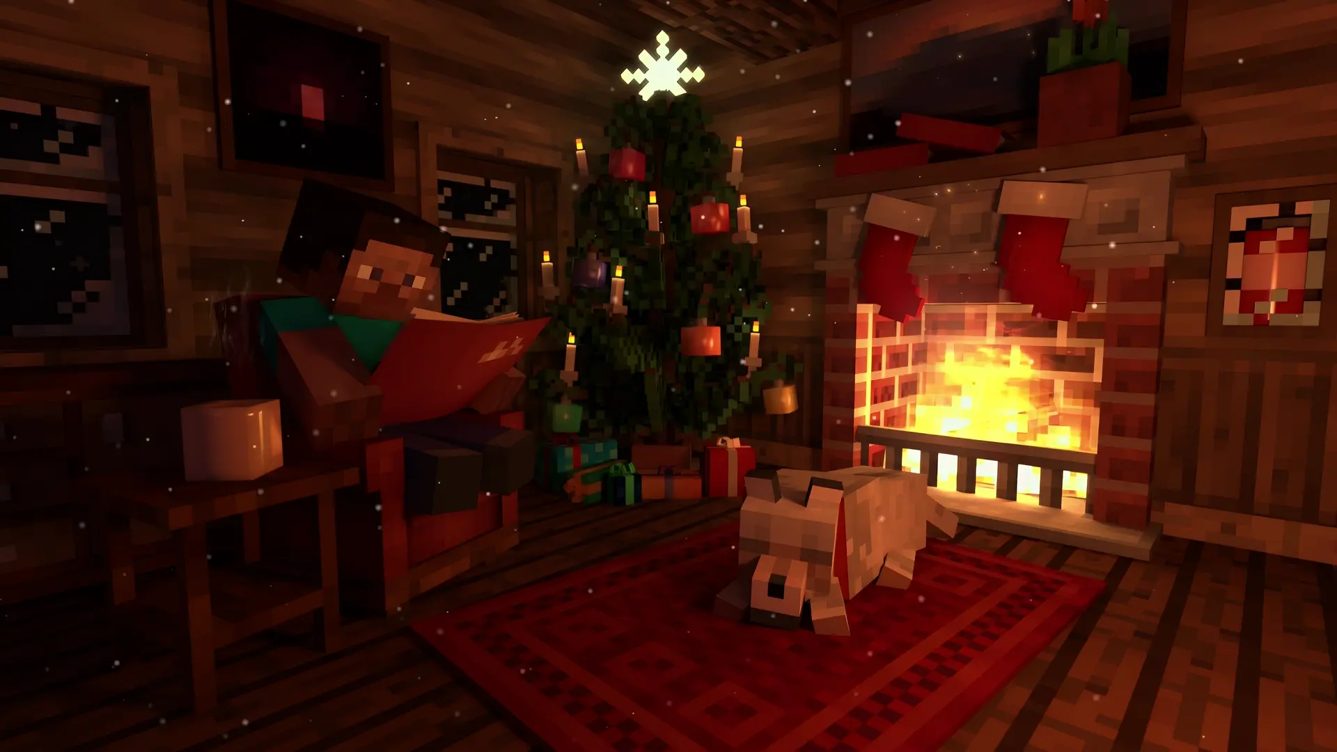 Minecraft Christmas live wallpaper for desktop