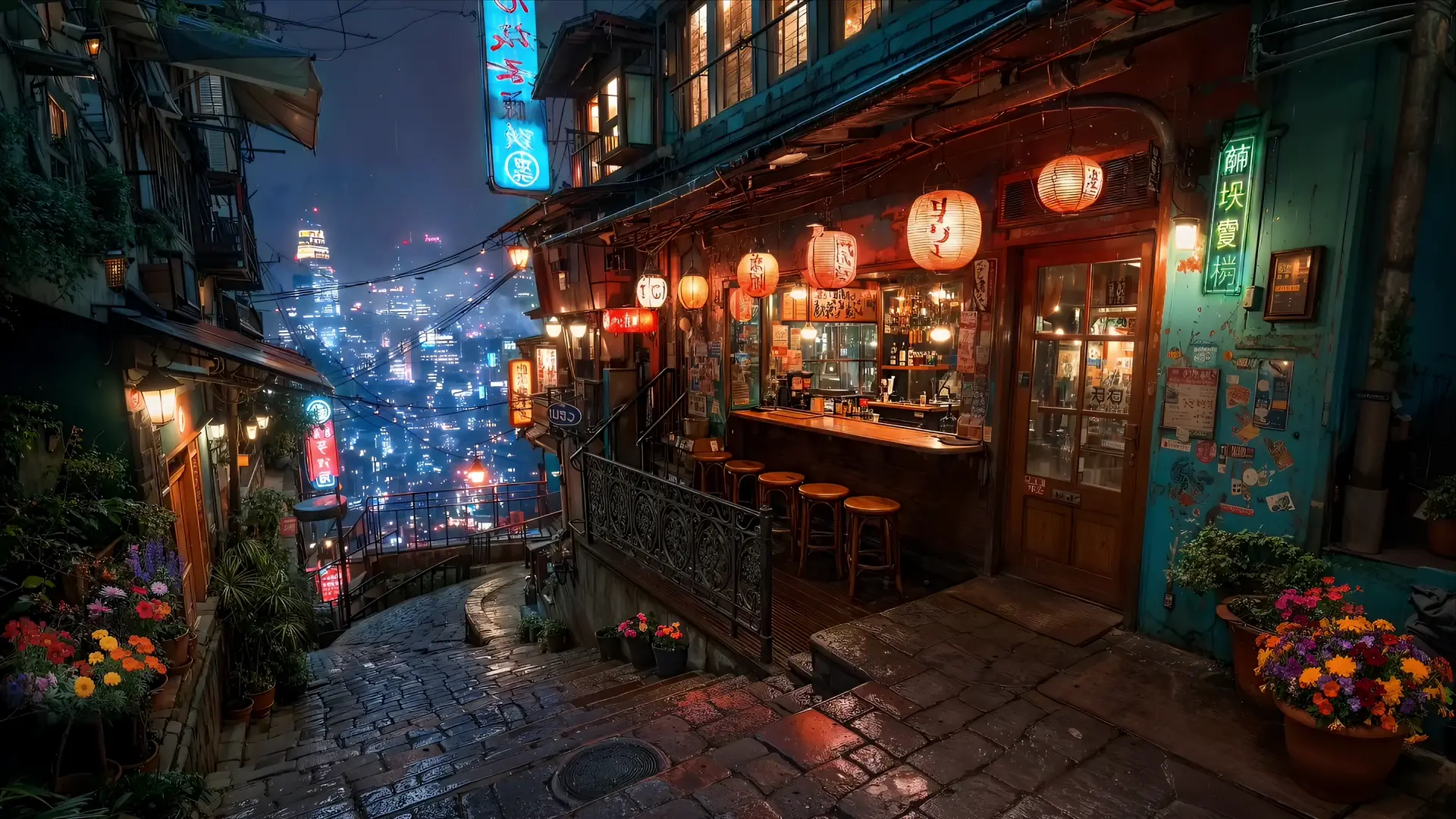 Rainy Alley live wallpaper for desktop