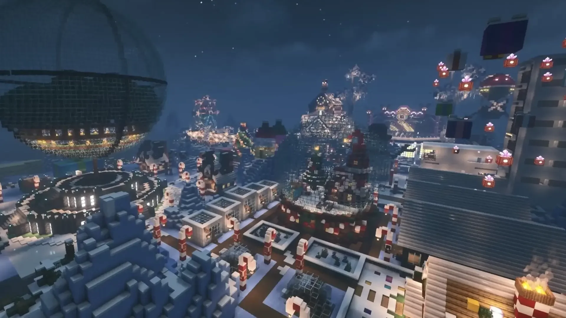 Minecraft Christmas City live wallpaper for desktop