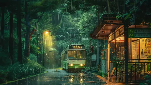 Rainlit Streets live wallpaper for desktop