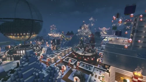 Minecraft Christmas City Download Live Wallpaper