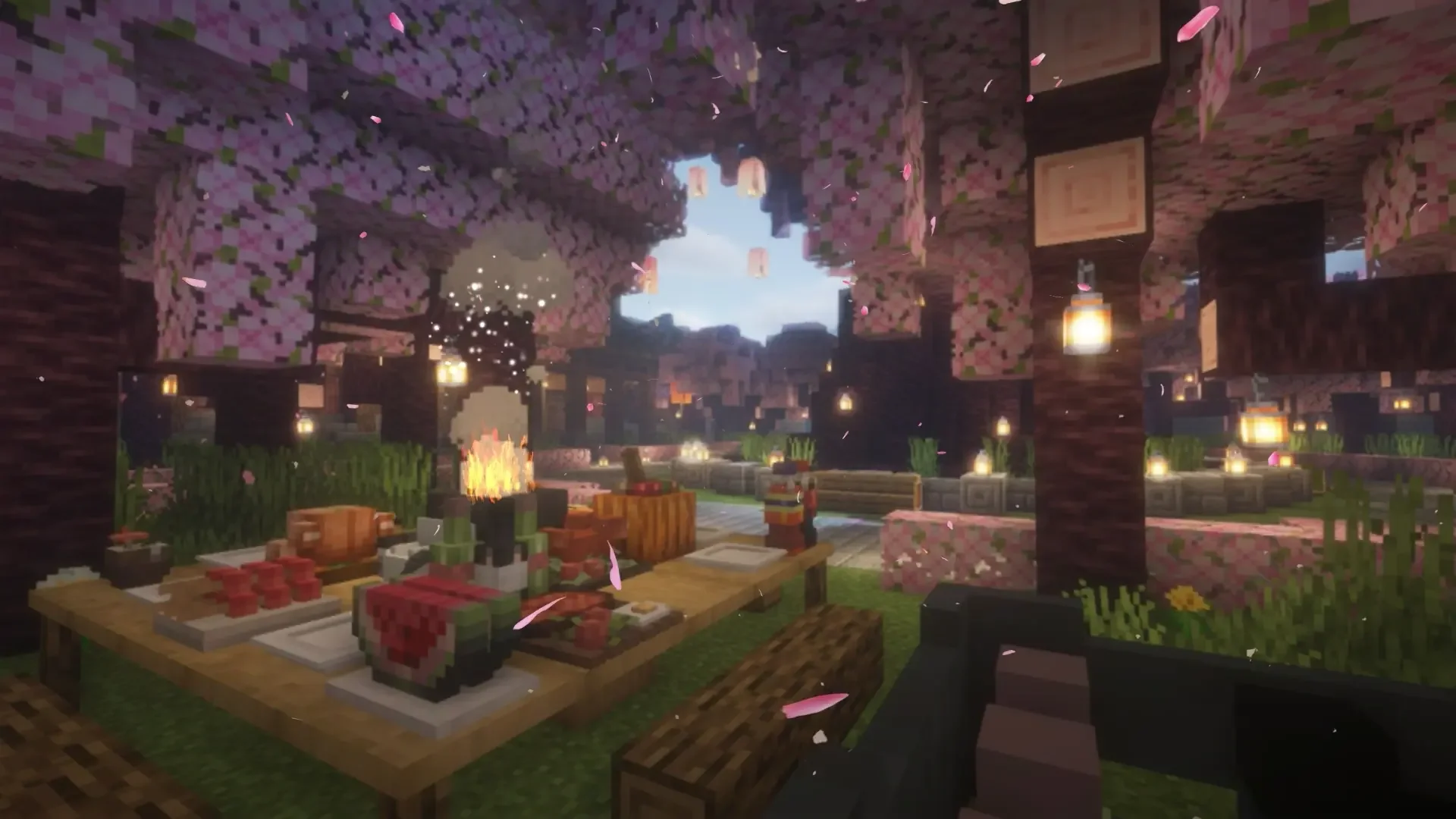 Sakura Picnic Evening live wallpaper for desktop