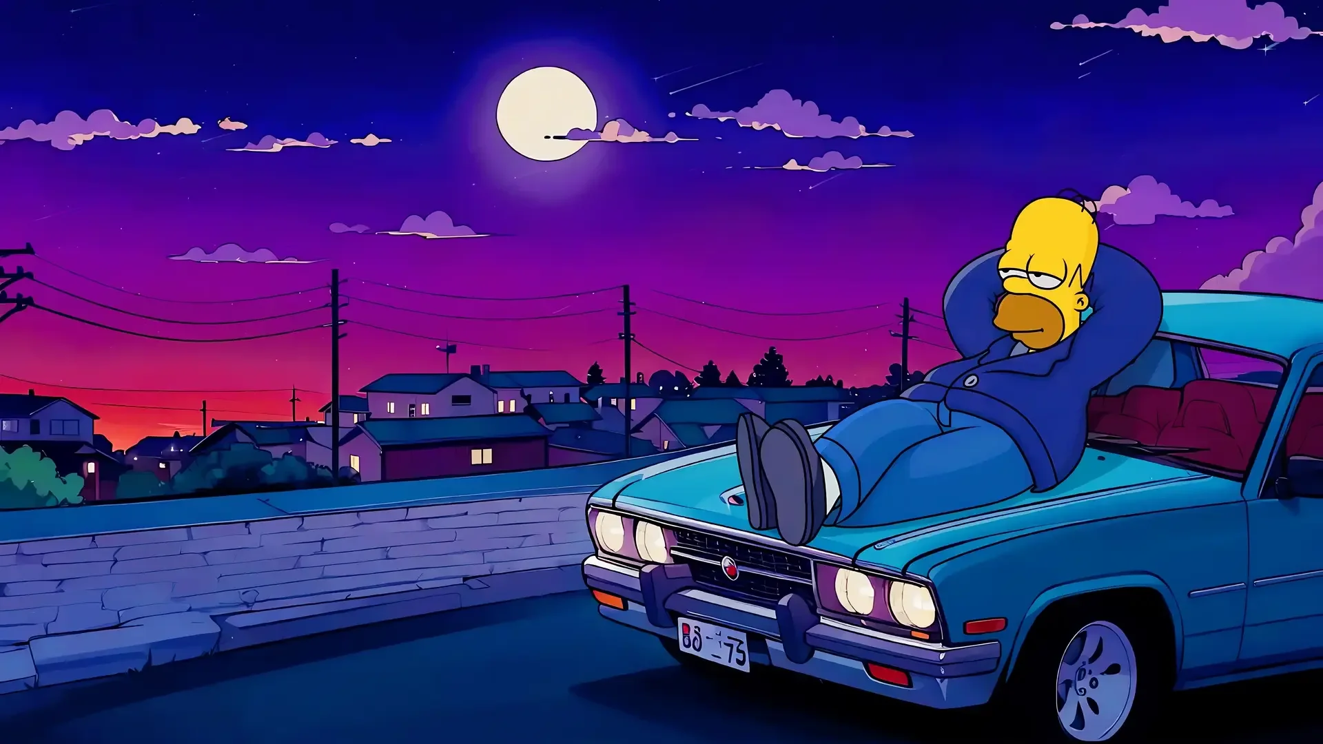 Homer’s Rooftop Dreams live wallpaper for desktop