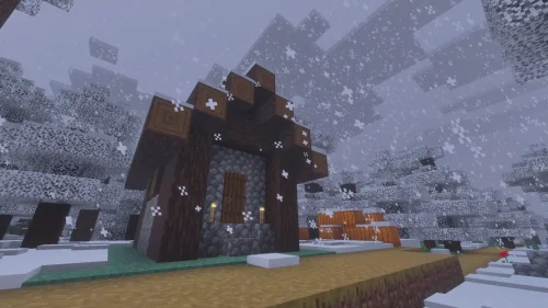 Winter Minecraft Cabin Download Live Wallpaper