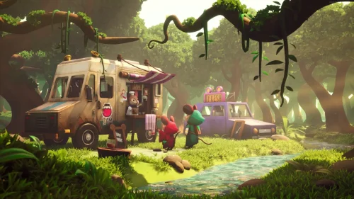 Forest Food Truck Adventure Download Live Wallpaper