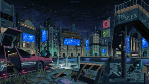 Pixel Cyberpunk Night Download Live Wallpaper