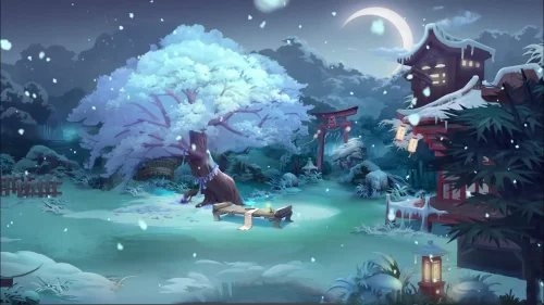 Moonlight Winter Shrine Download Live Wallpaper