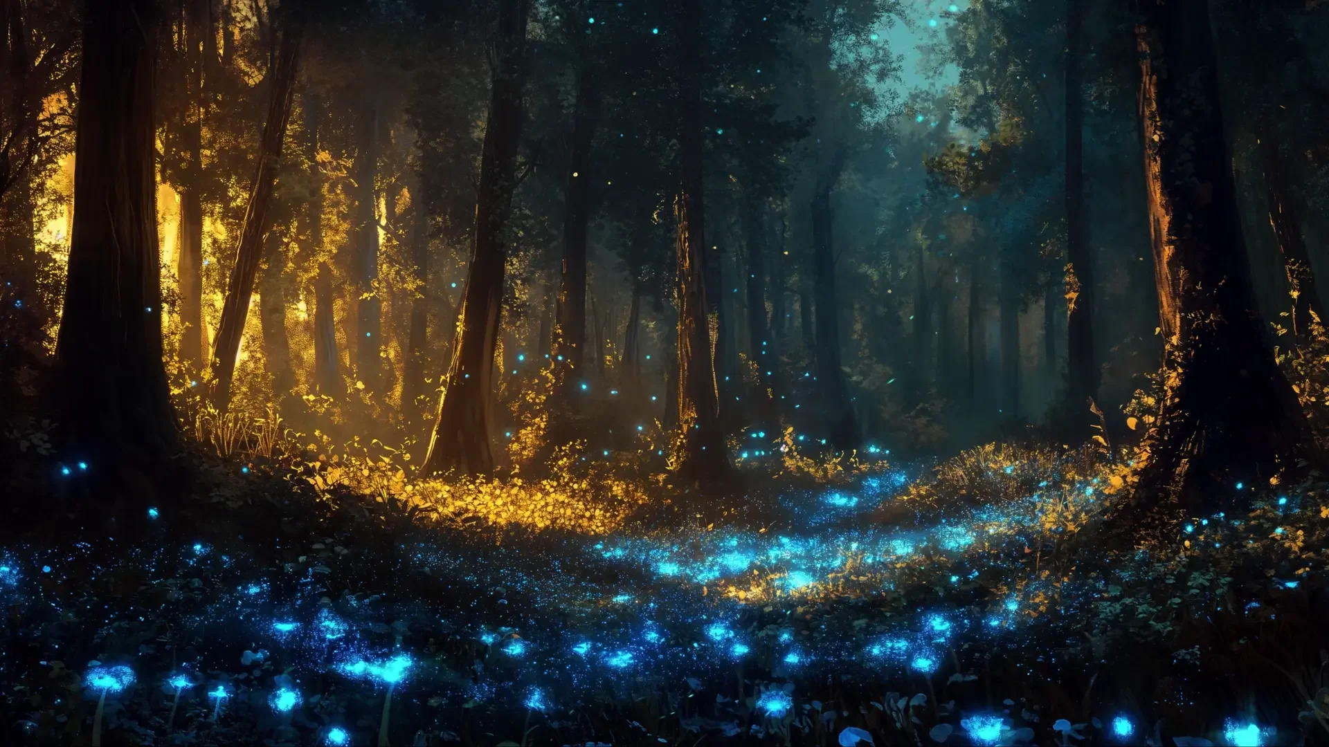 Mystic Woodland Lights live wallpaper for desktop