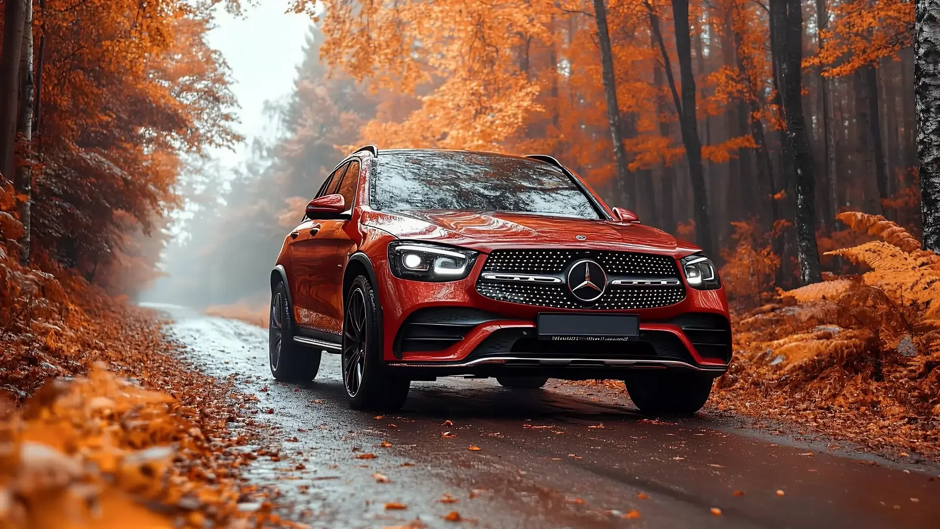 Mercedes-Benz GLC Autumn Drive live wallpaper for desktop