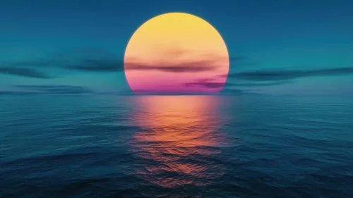Minimal Sunset Horizon live wallpaper for desktop