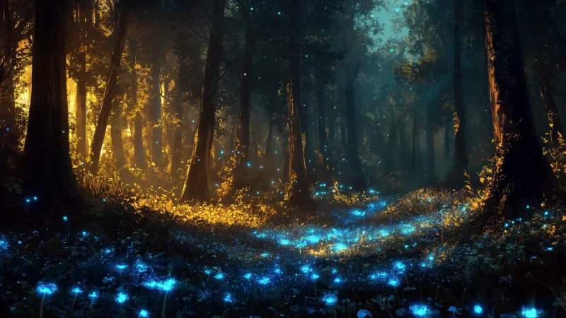 Mystic Woodland Lights live wallpaper for desktop