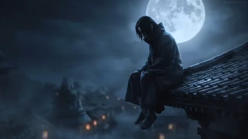 Itachi Uchiha – Under the Moonlight live wallpaper for desktop