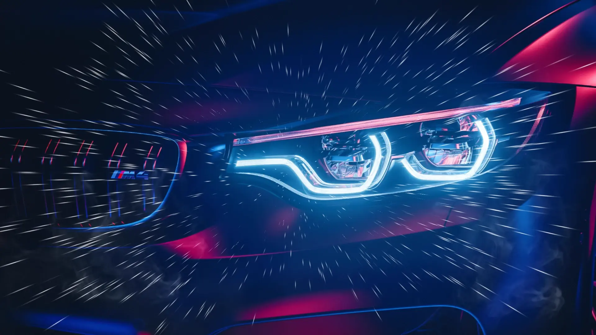 BMW M4 Neon Speed live wallpaper for desktop