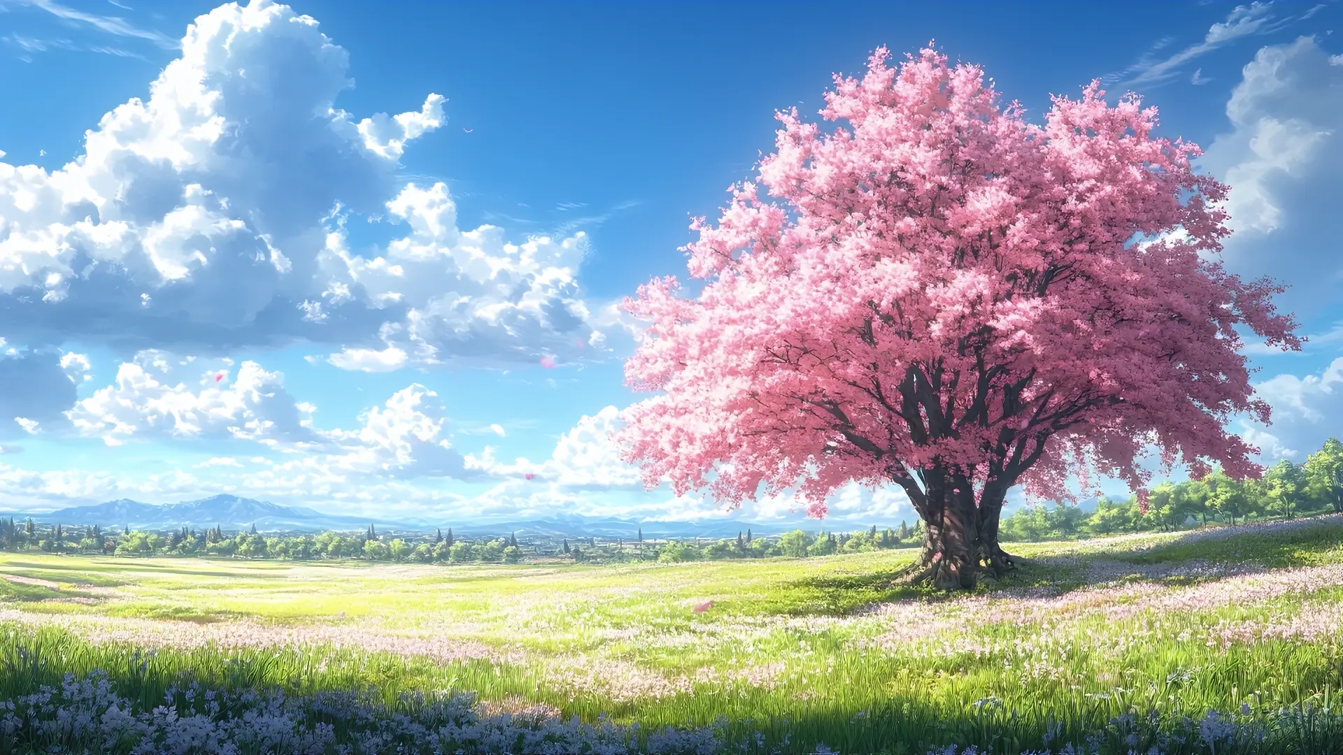 Cherry Blossom Meadow live wallpaper for desktop