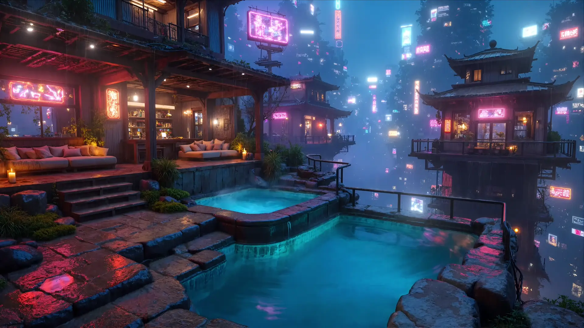 Neon Sanctuary live wallpaper for desktop