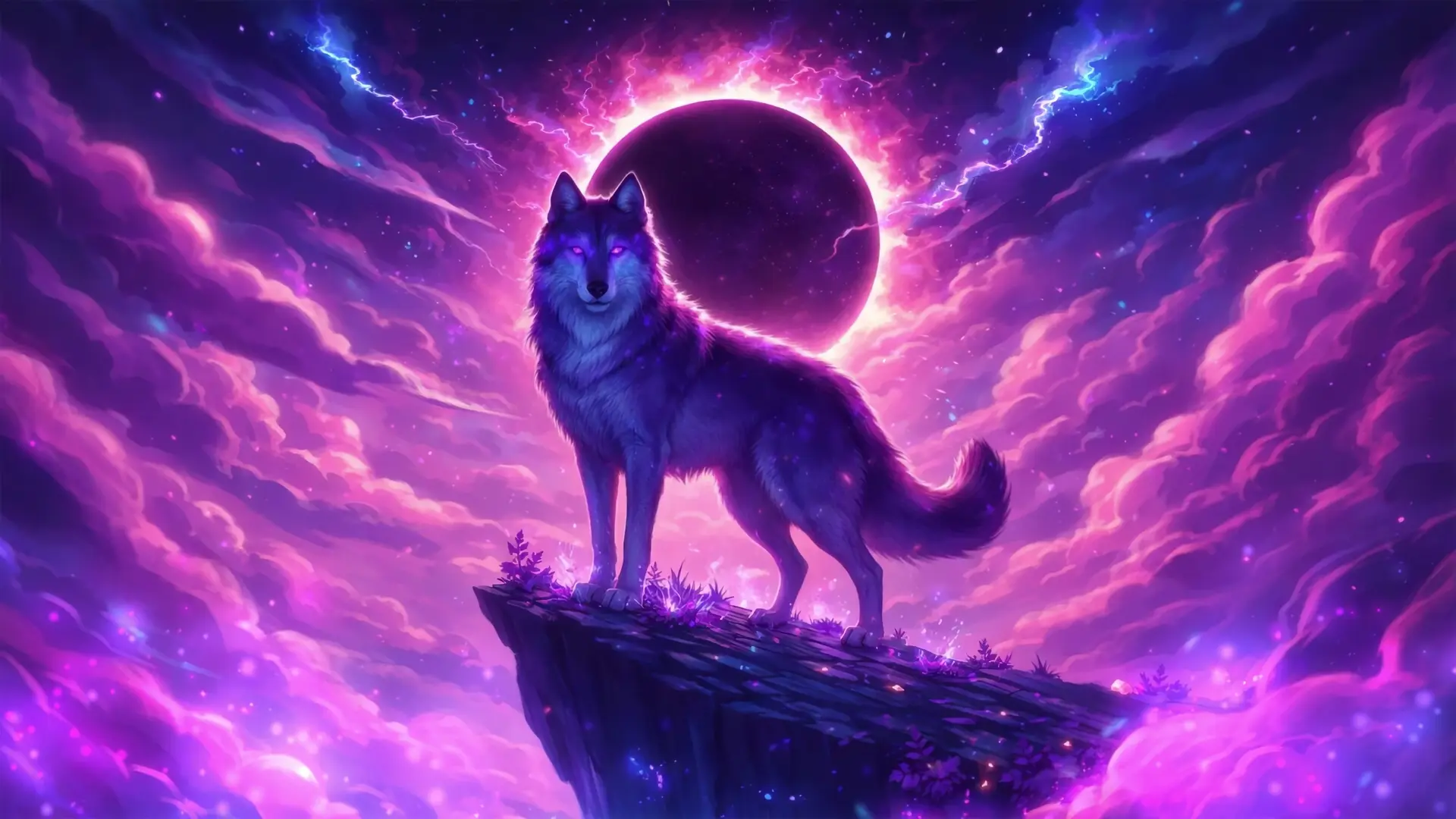 Celestial Wolf live wallpaper for desktop