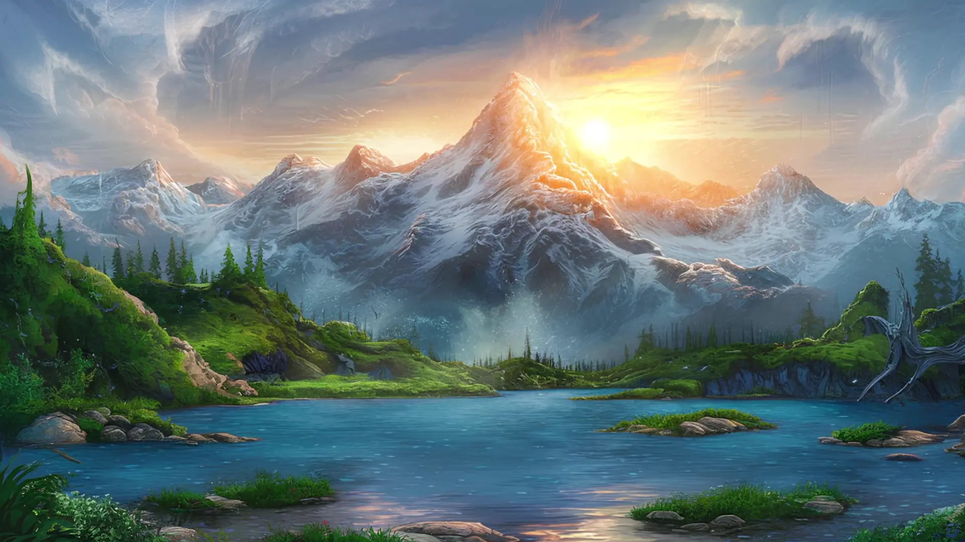 Sunrise Over the Mountain Peak live wallpaper for desktop