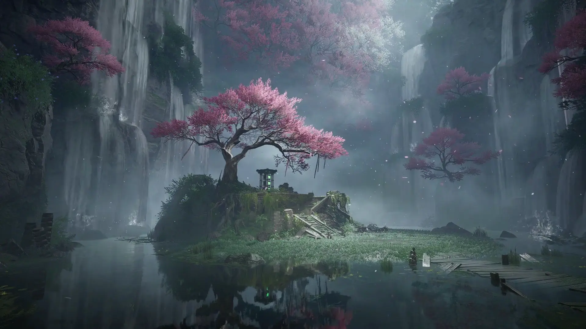 Arknights Endfield Sakura Sanctuary live wallpaper for desktop
