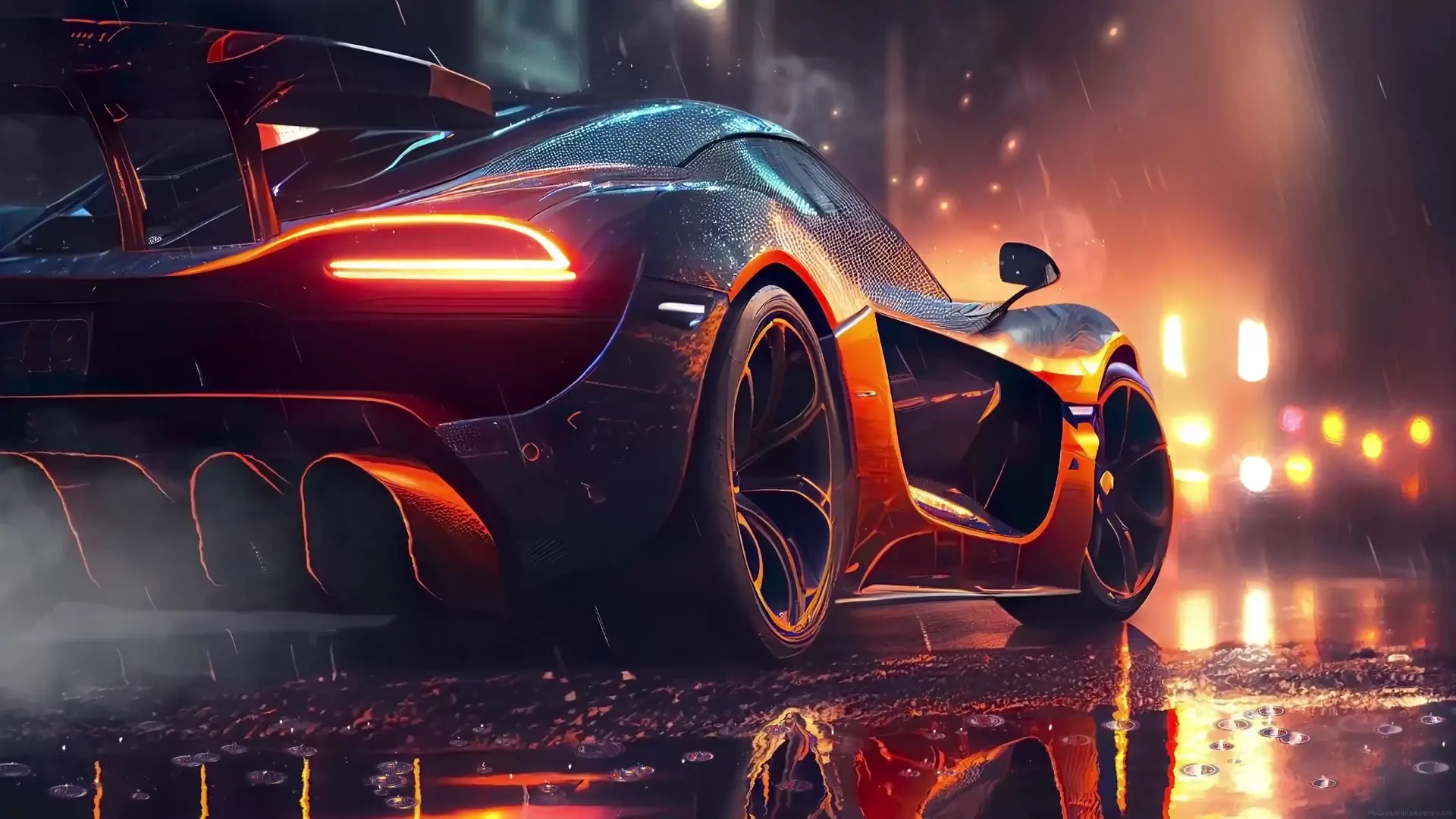 McLaren P1 Night Rain {lang_live_wall_desktop}