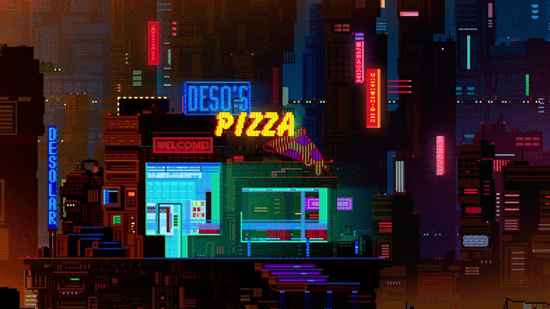 Cyberpunk Pizza Nights live wallpaper for desktop
