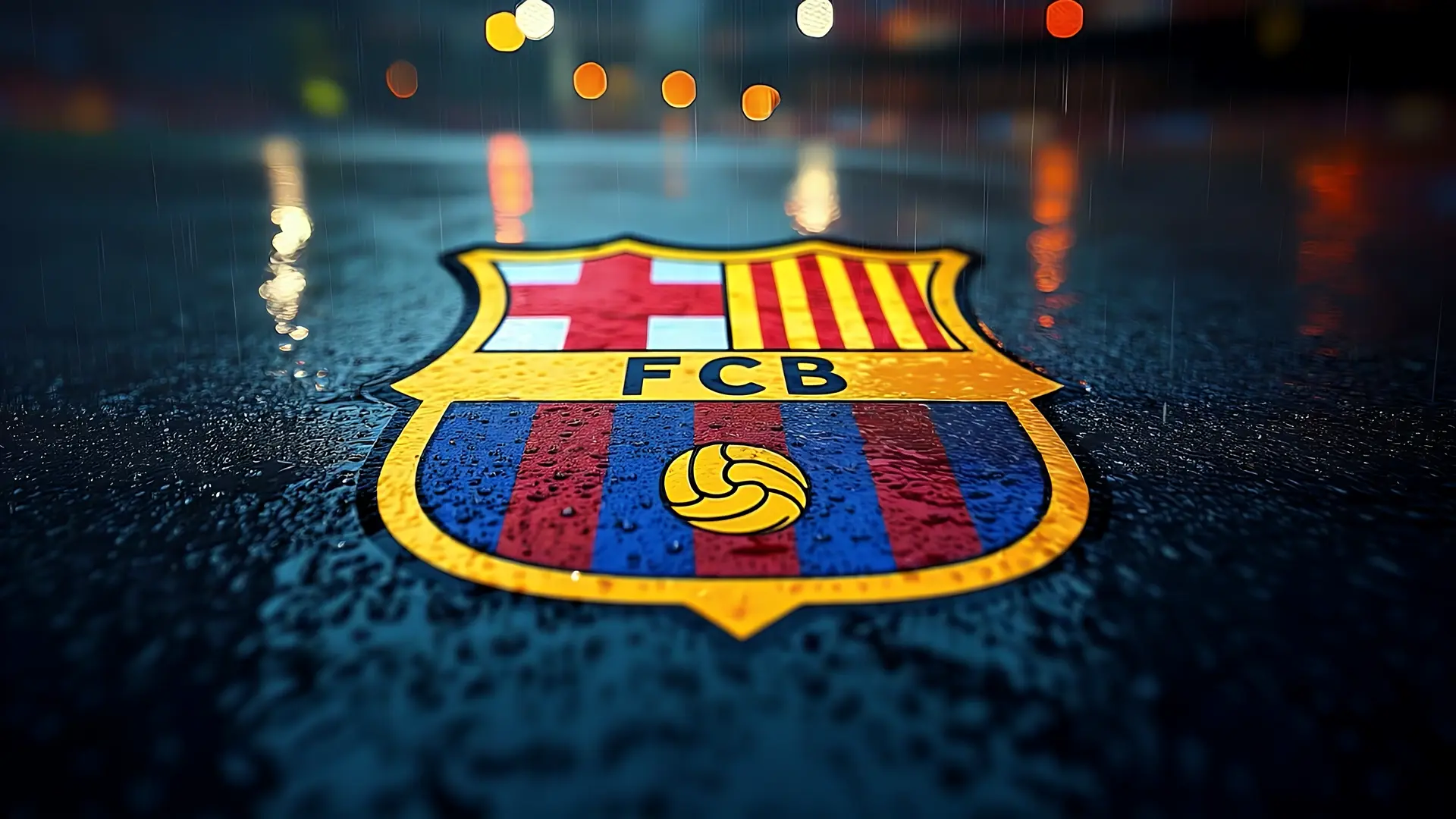 FC Barcelona Rain Glow live wallpaper for desktop