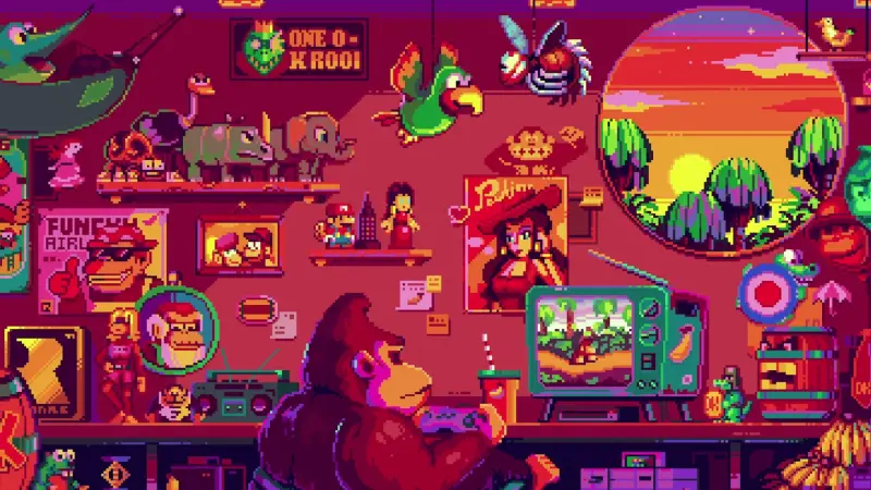 Retro Donkey Kong Gaming Room