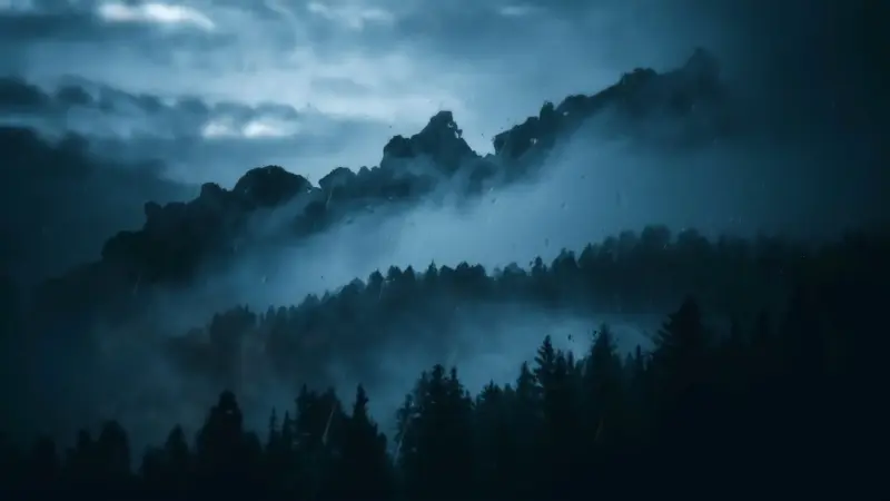 Misty Mountains in the Rain