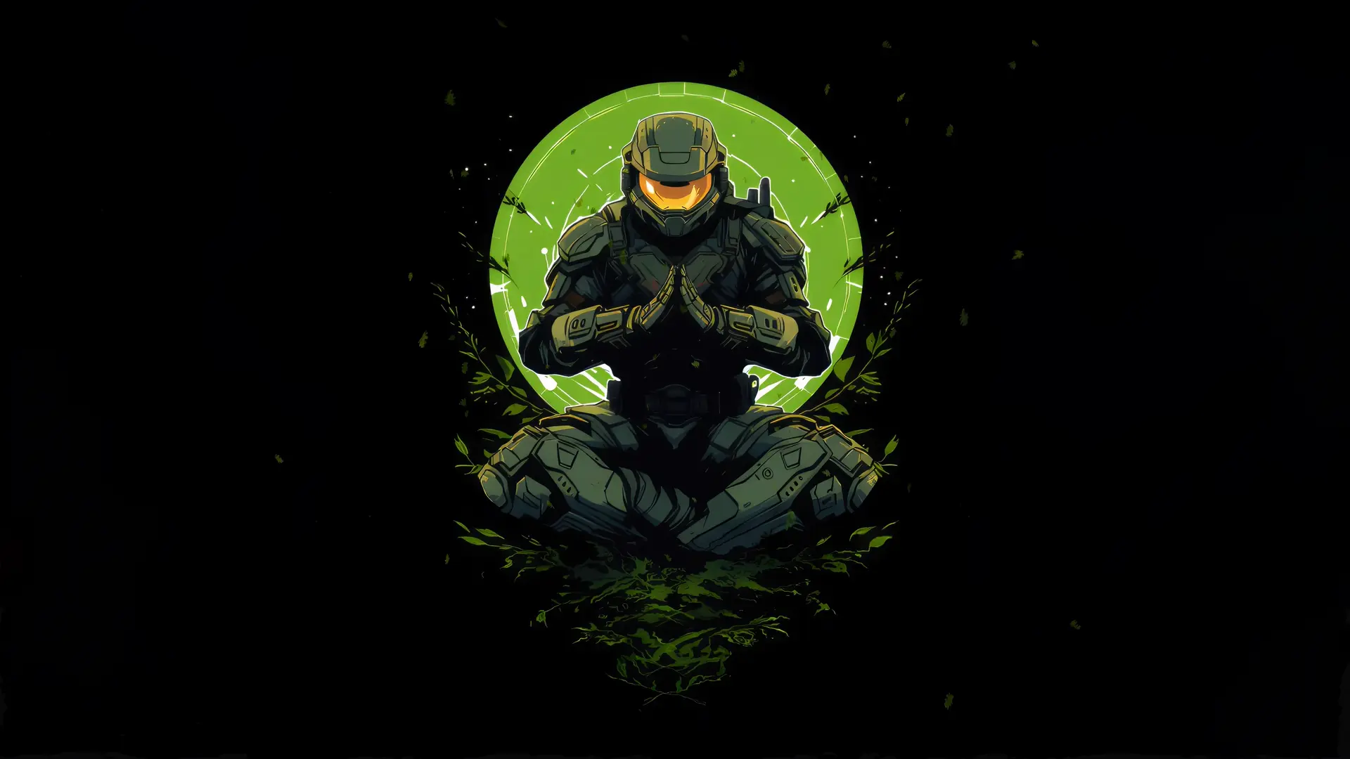 Halo Master Chief Zen Meditation live wallpaper for desktop
