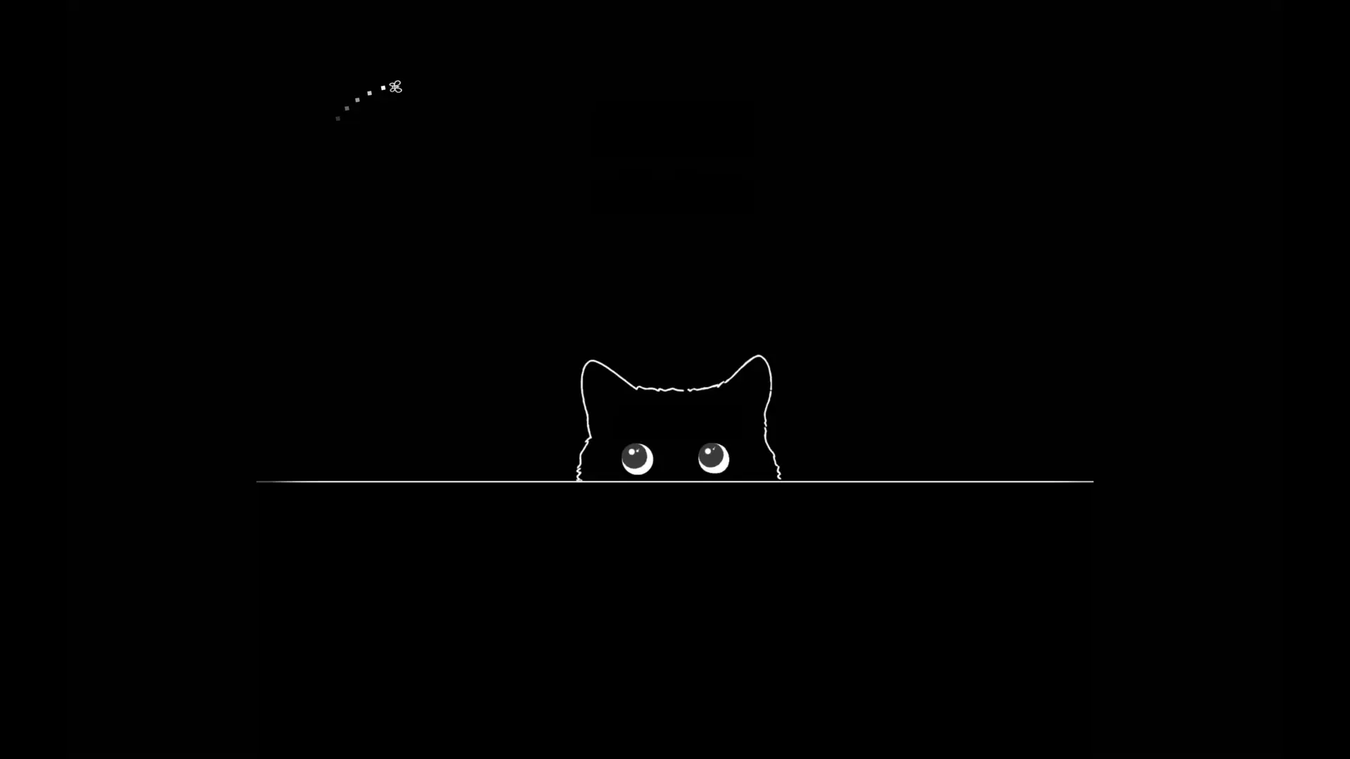 Minimalist Cat & Butterfly live wallpaper for desktop