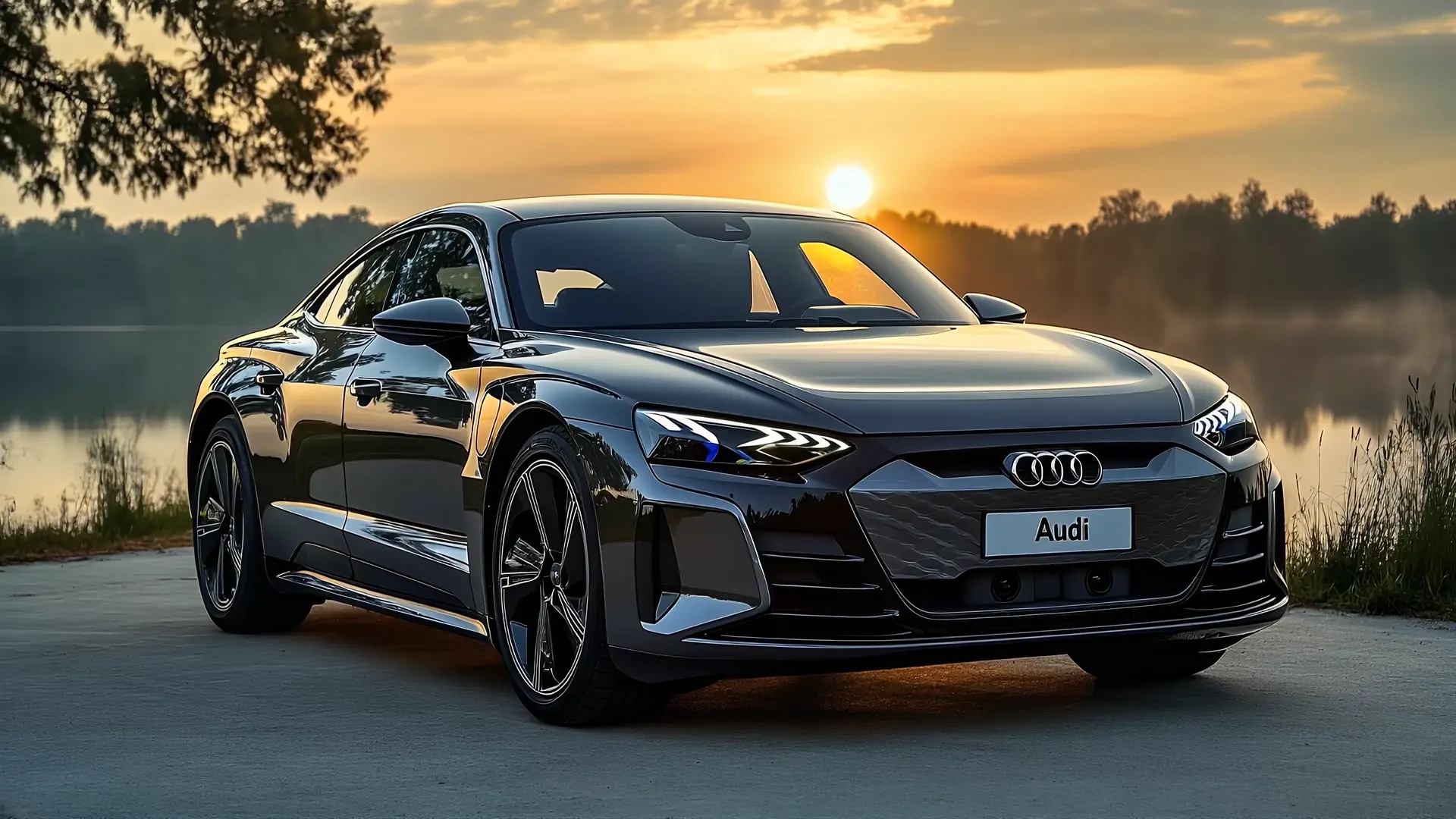 Audi e-tron GT Sunset Drive live wallpaper for desktop