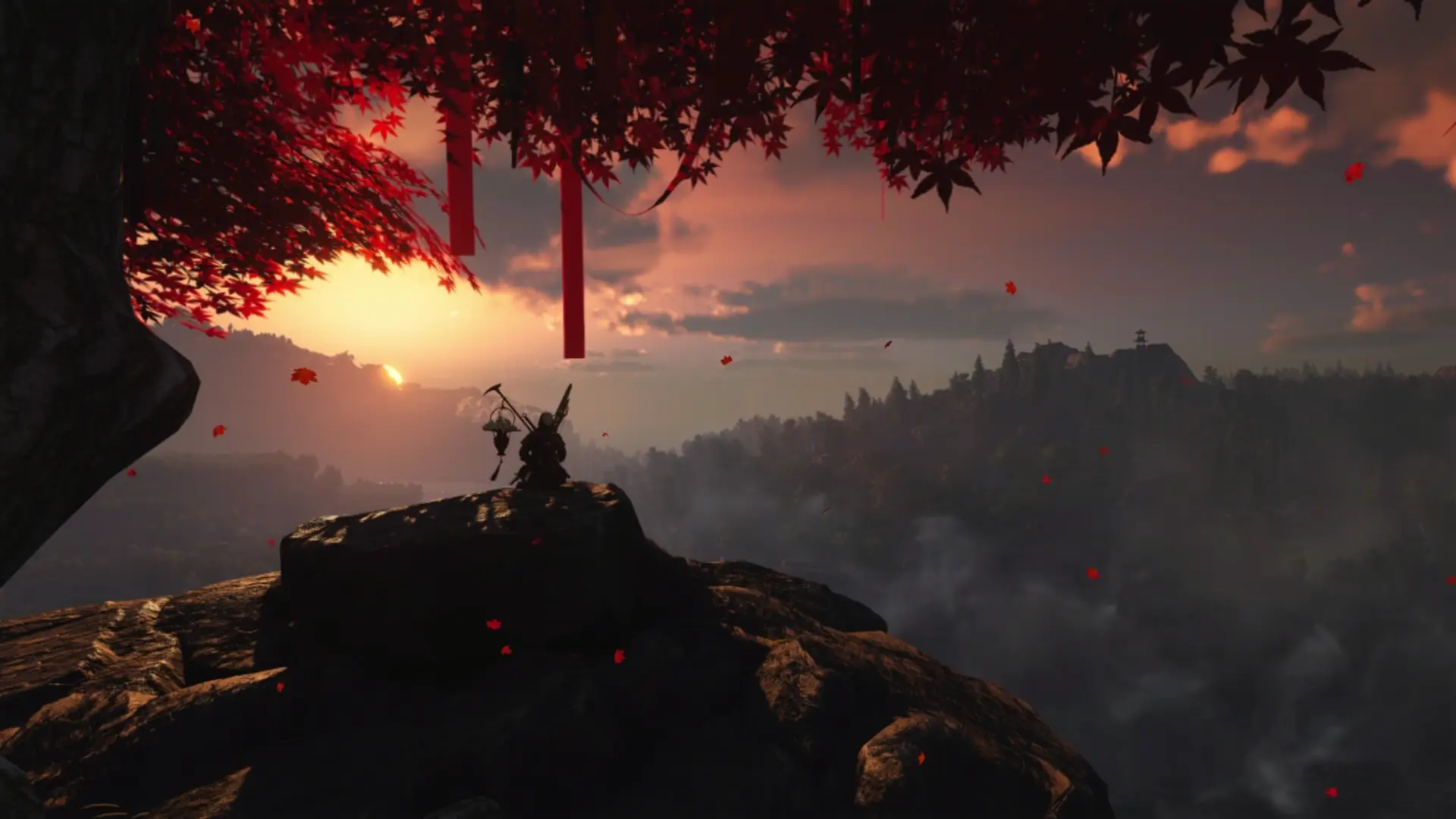 Samurai Sunset Meditation live wallpaper for desktop