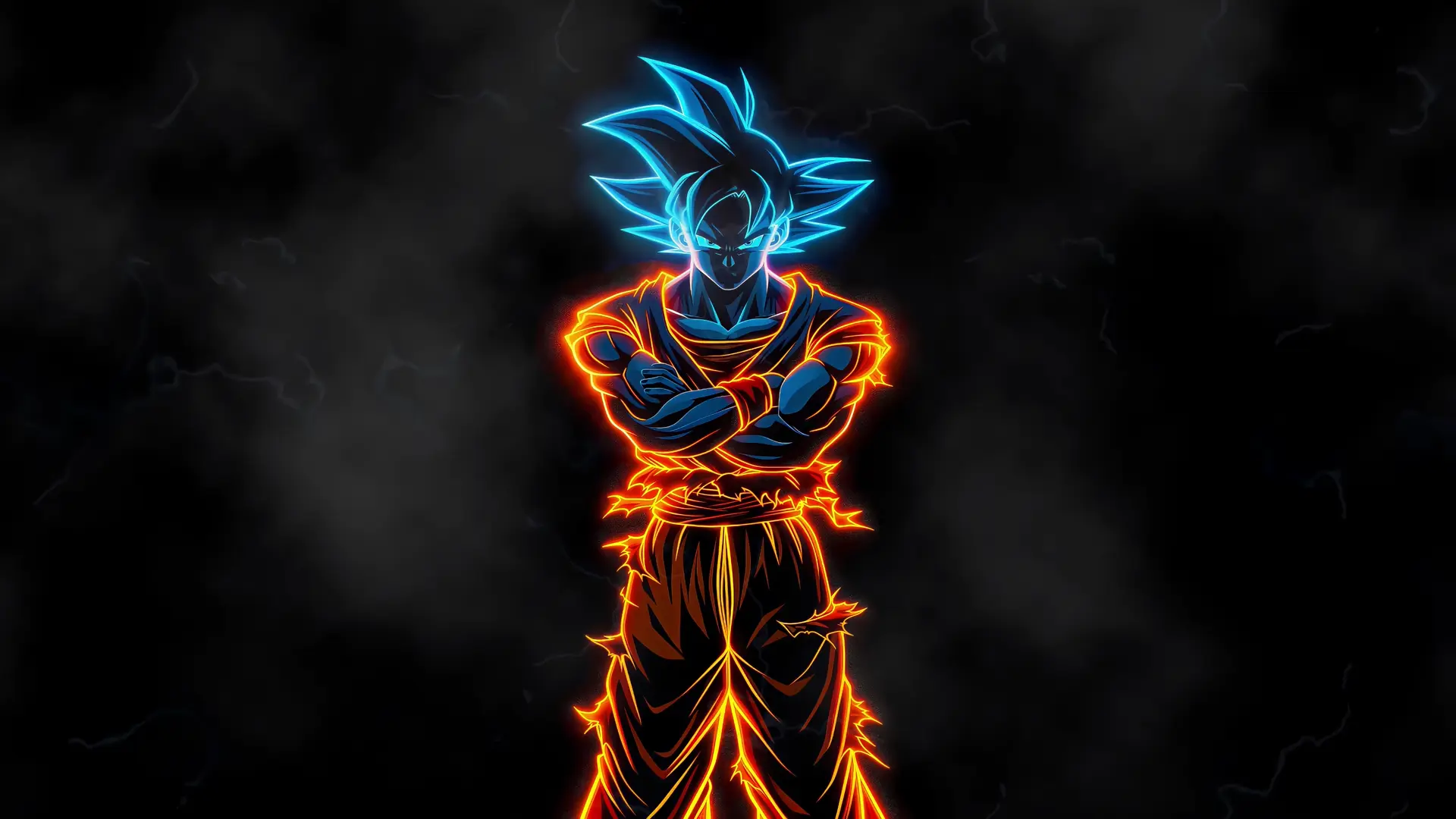 Neon Goku Power Aura live wallpaper for desktop