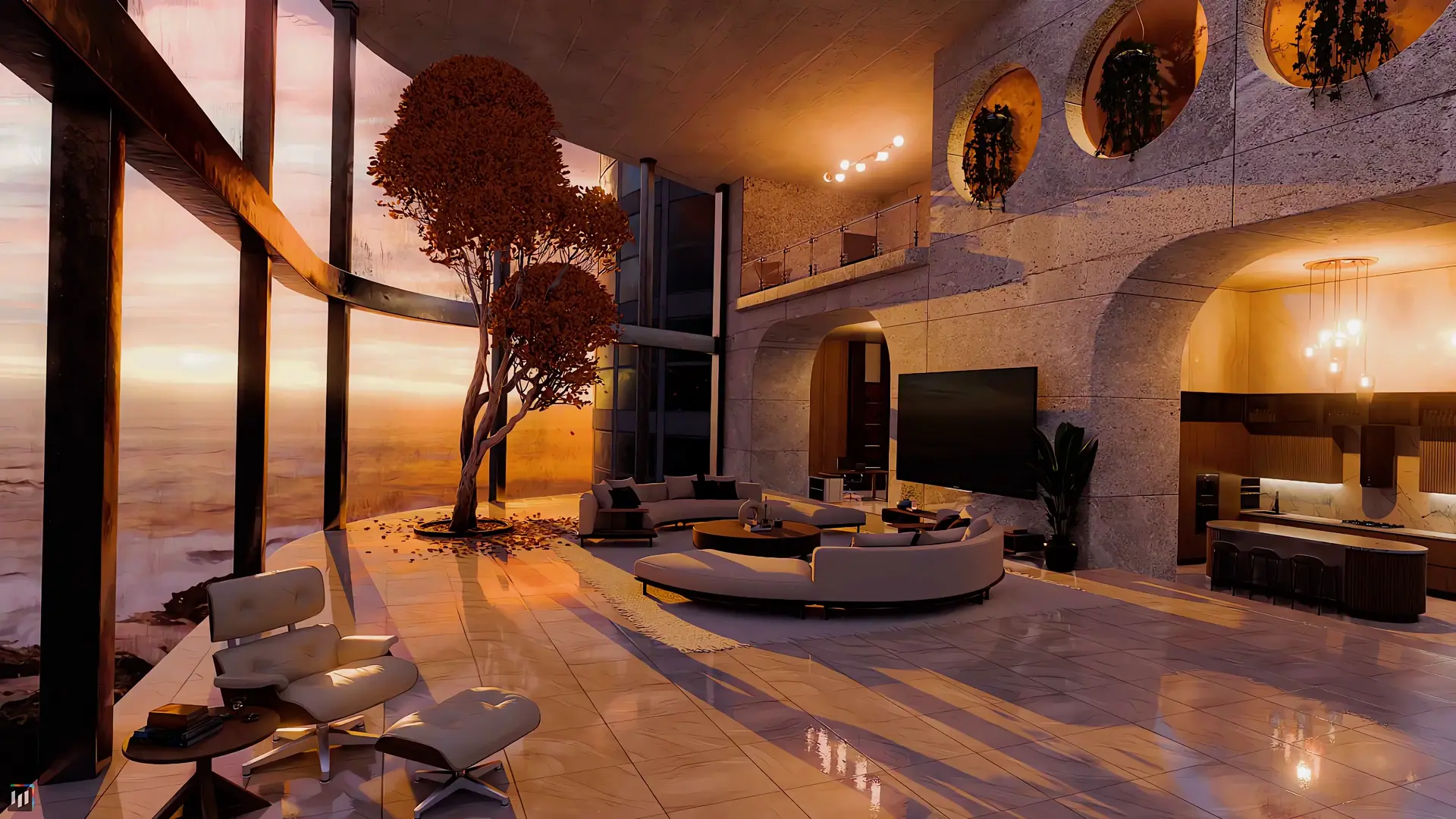 Golden Silence by the Water live wallpaper for desktop