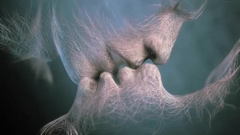Abstract Wireframe Kiss