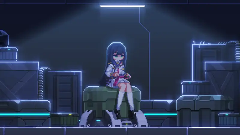 Pixel Anime Cyberpunk Girl Lab