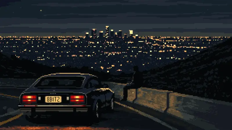 Midnight City Drive Pixel Art