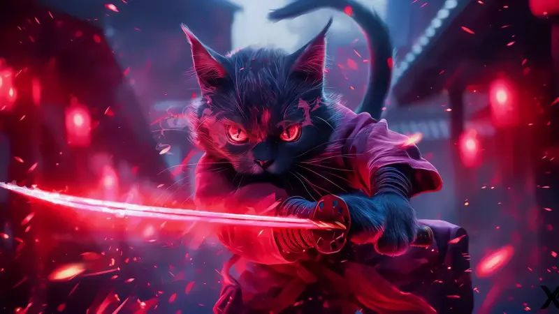 Red Samurai Cat