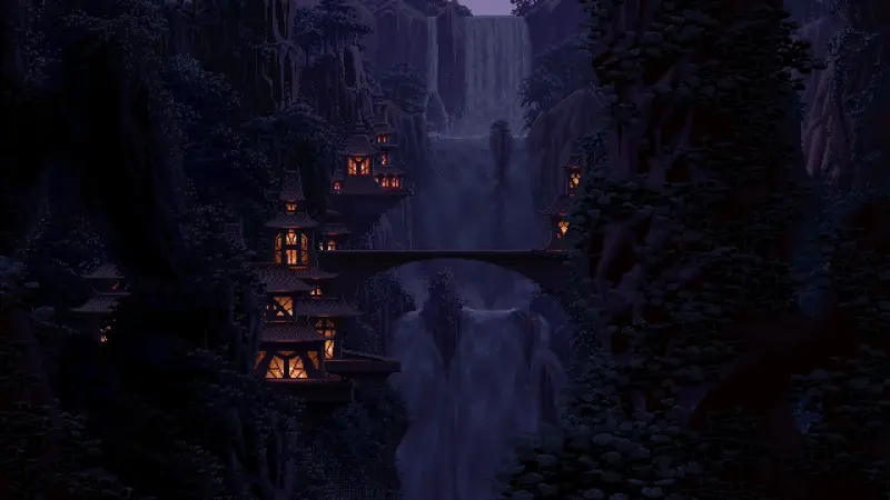 Pixel Waterfall