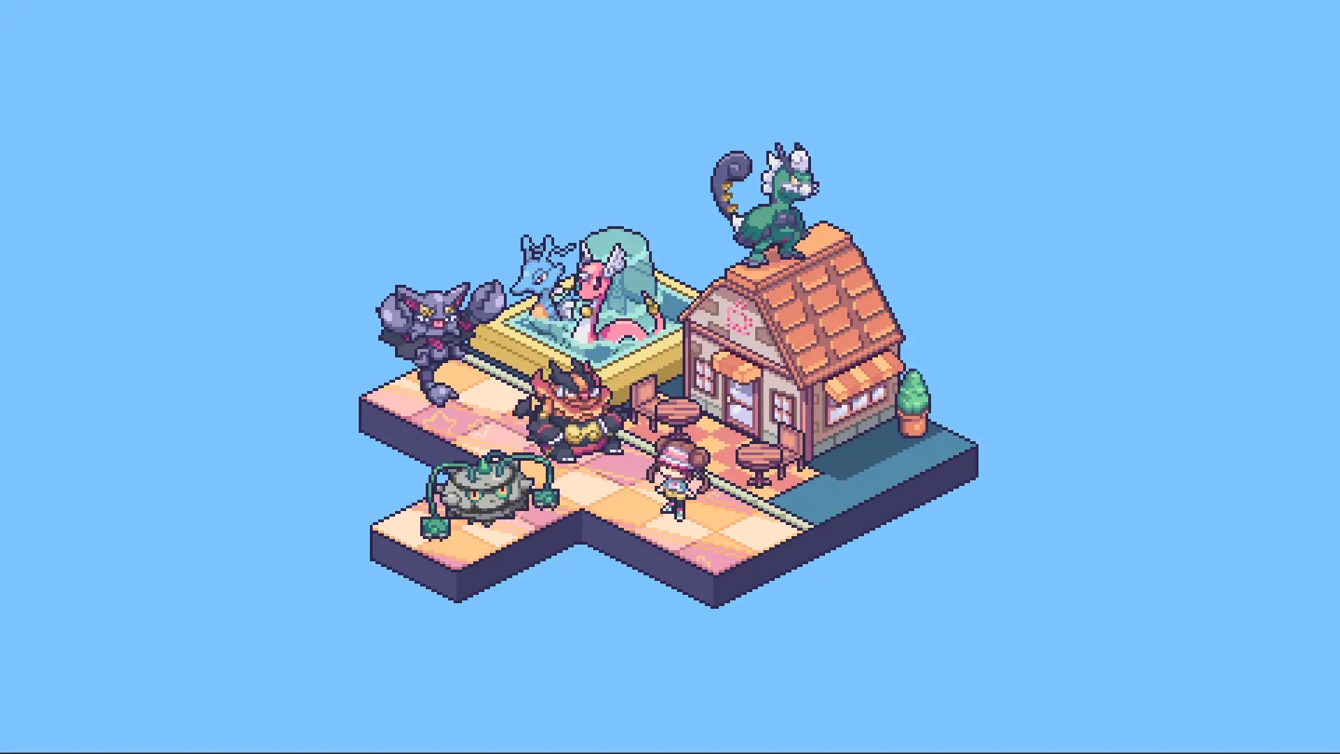 Pixel Pokémon Mini World live wallpaper for desktop