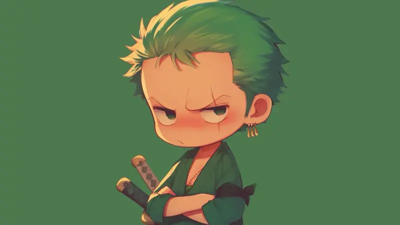 Chibi Zoro Quiet Standoff