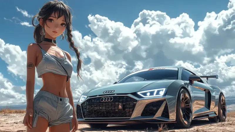Anime Girl Audi R8