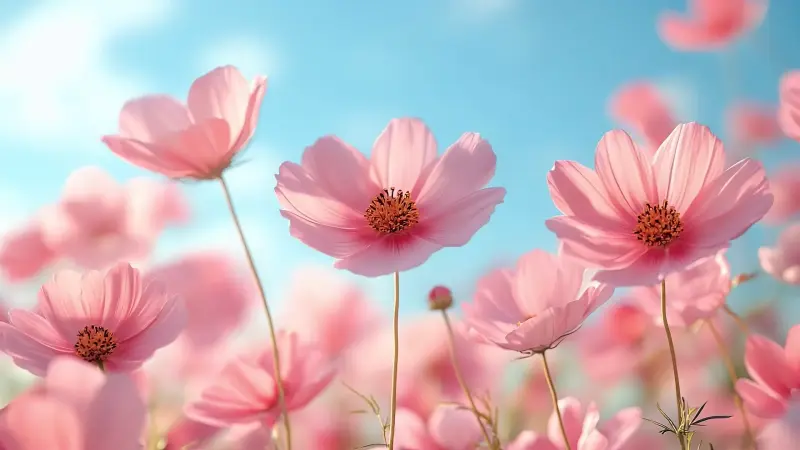 Pink Bloom Field