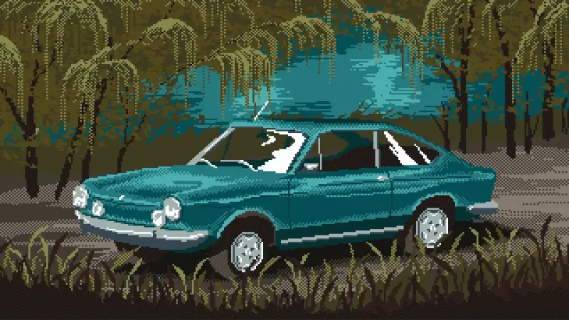 Retro Forest Drive Pixel