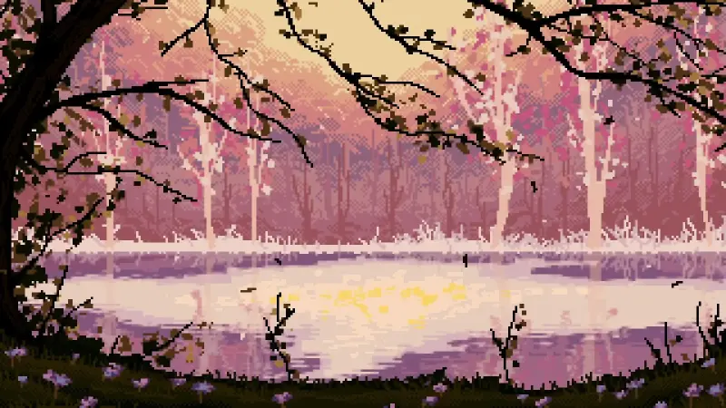 Tranquil Pixel Lake
