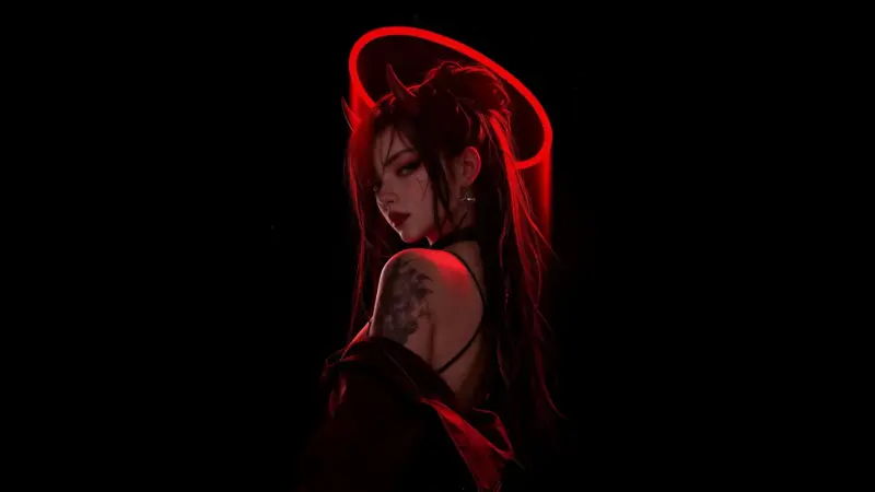 Red Halo Devil Girl