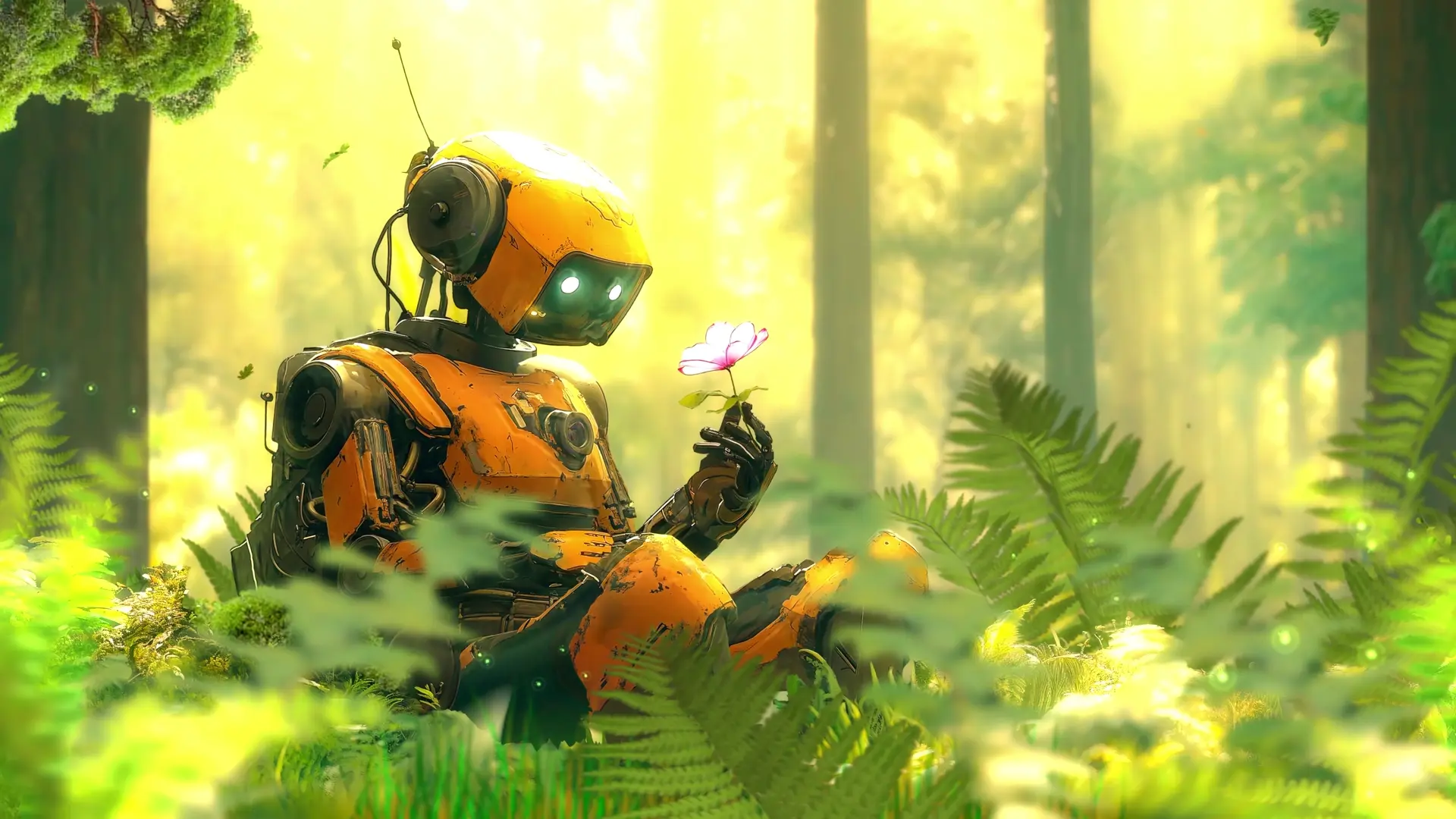 Forest Companion Robot live wallpaper for desktop