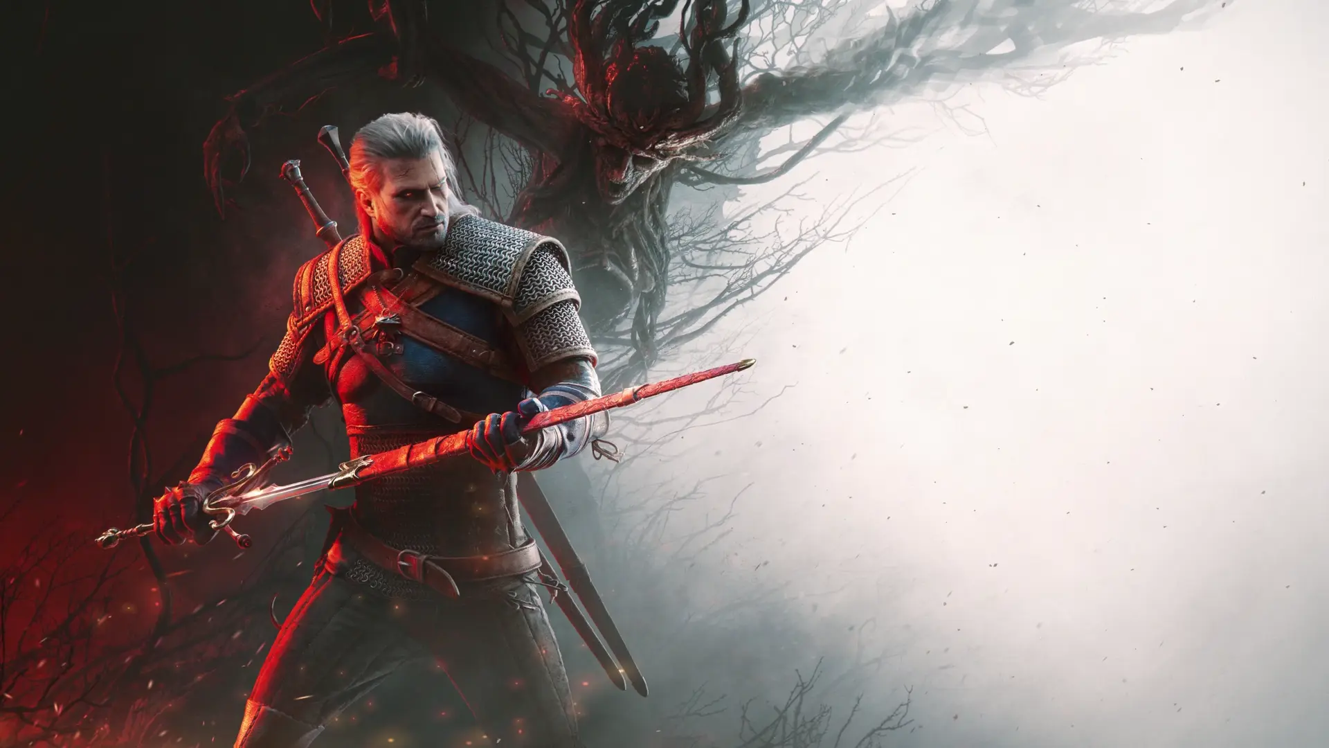 Geralt and the Shadow Beast live wallpaper for desktop