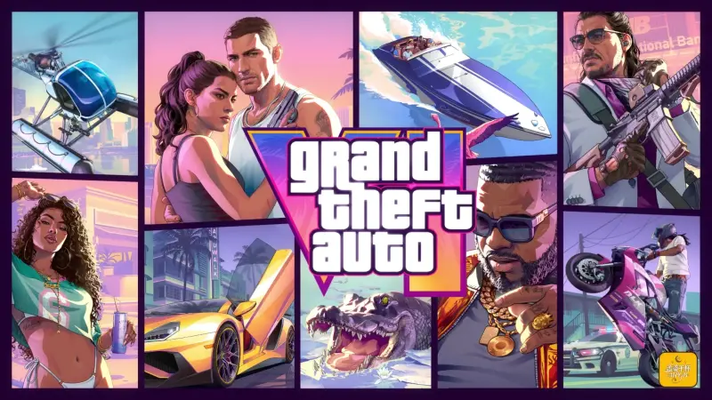 Grand Theft Auto VI Neon Collage