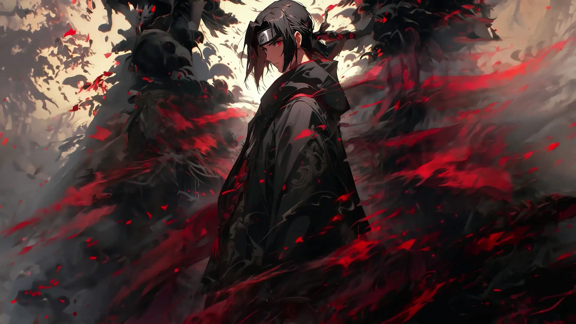Itachi Uchiha Crimson Shadows live wallpaper for desktop