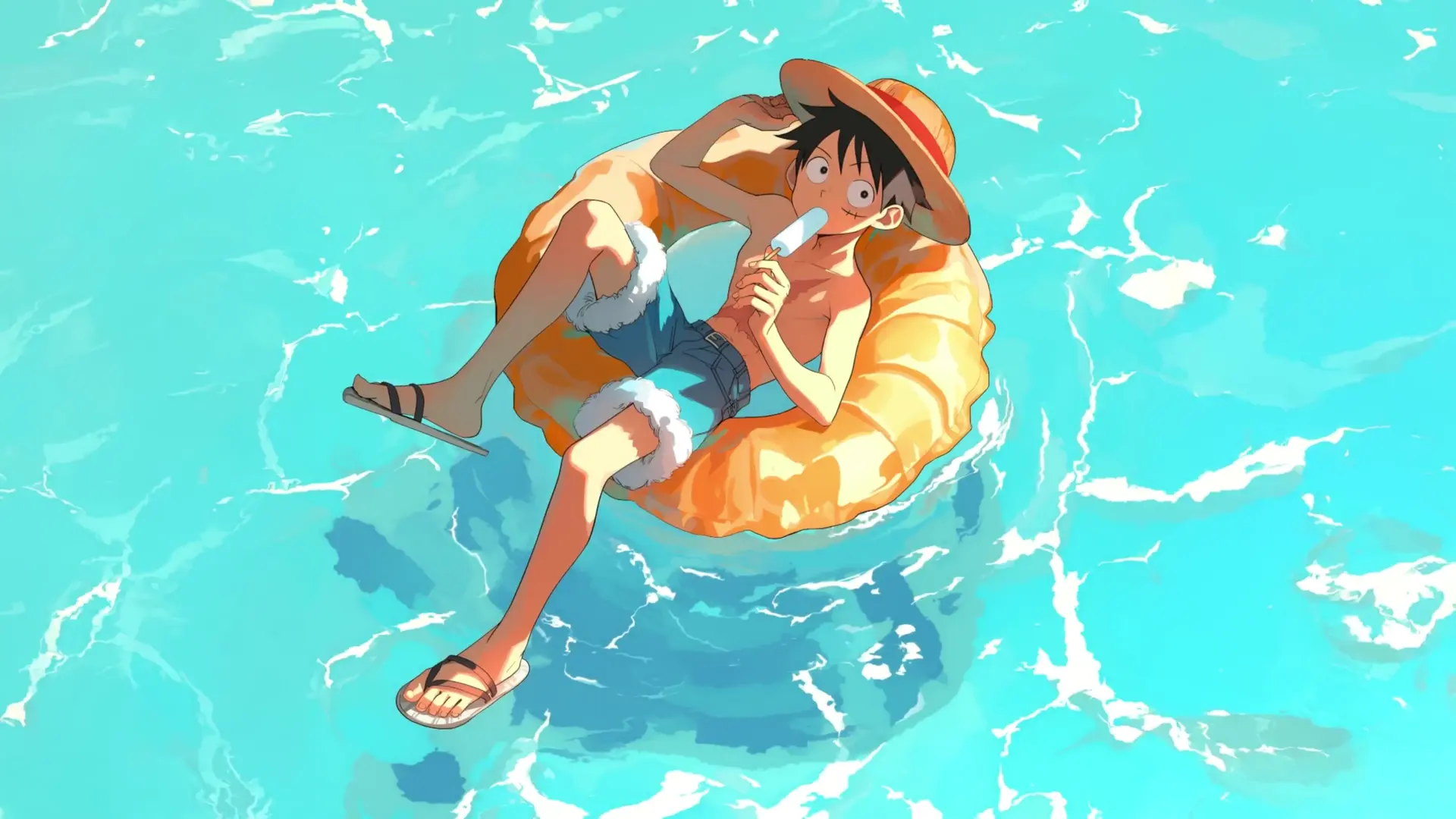 Monkey D. Luffy Summer Float live wallpaper for desktop